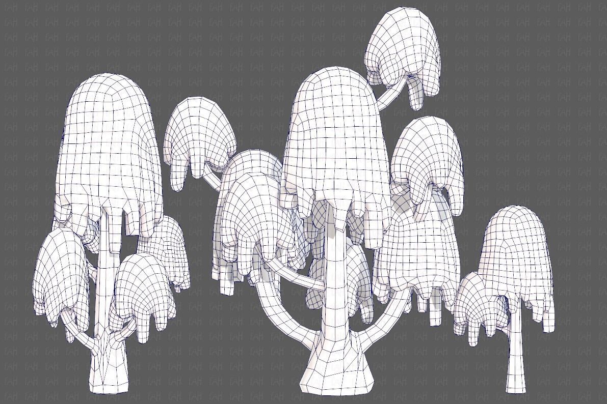 Trees Cartoon V18 Low-poly 3D model_29