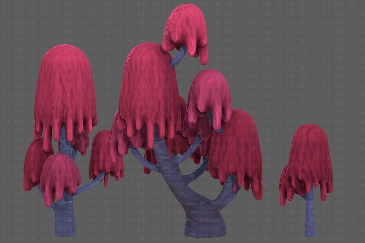 Trees Cartoon V18 Low-poly 3D model_4