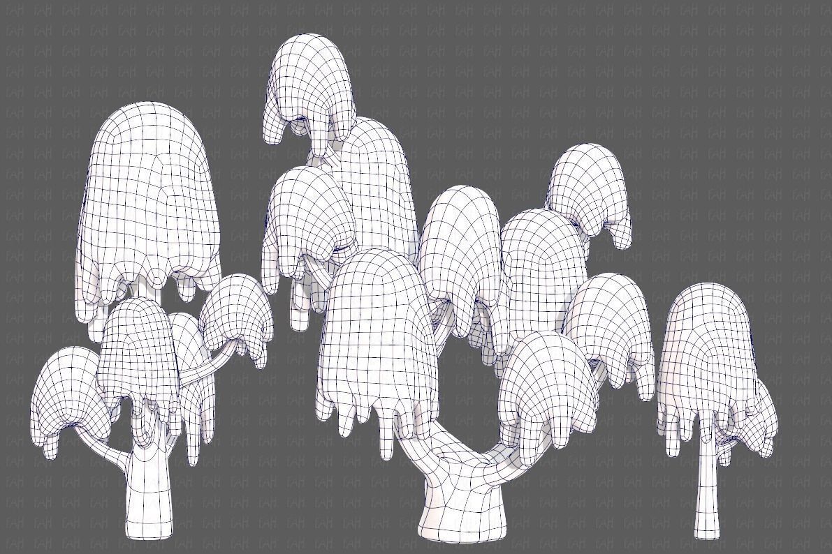 Trees Cartoon V18 Low-poly 3D model_10