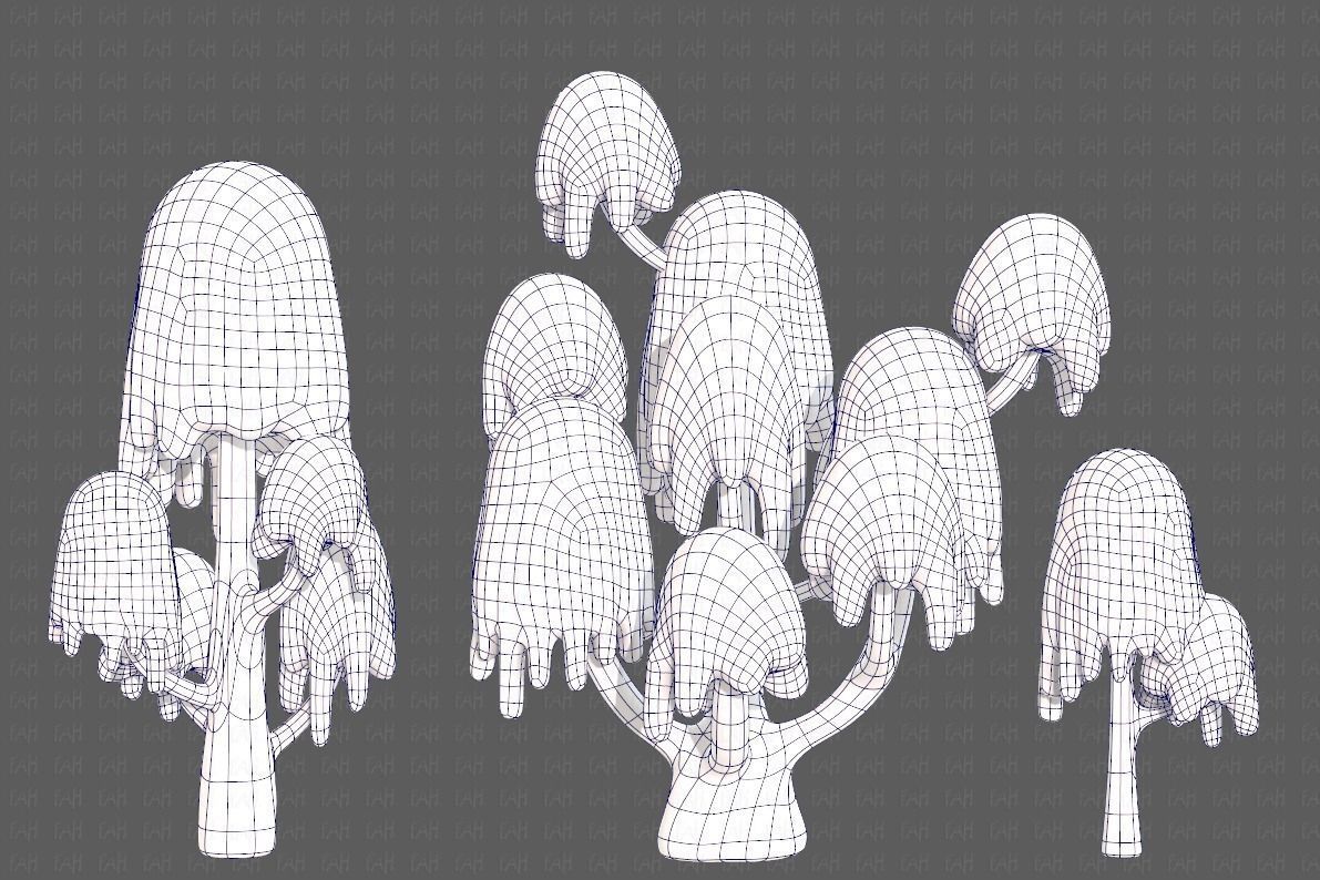 Trees Cartoon V18 Low-poly 3D model_9