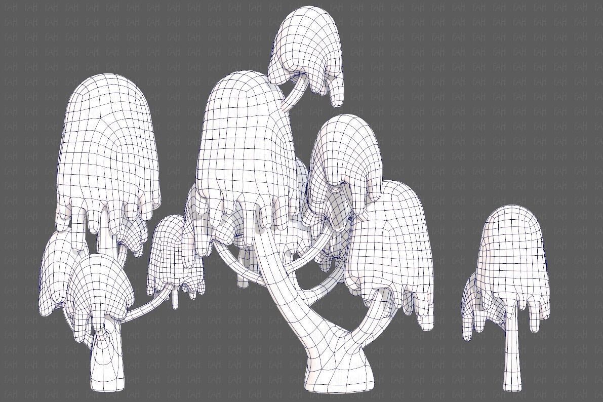 Trees Cartoon V18 Low-poly 3D model_12