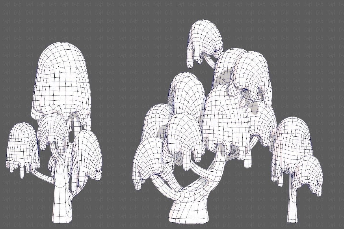 Trees Cartoon V18 Low-poly 3D model_16