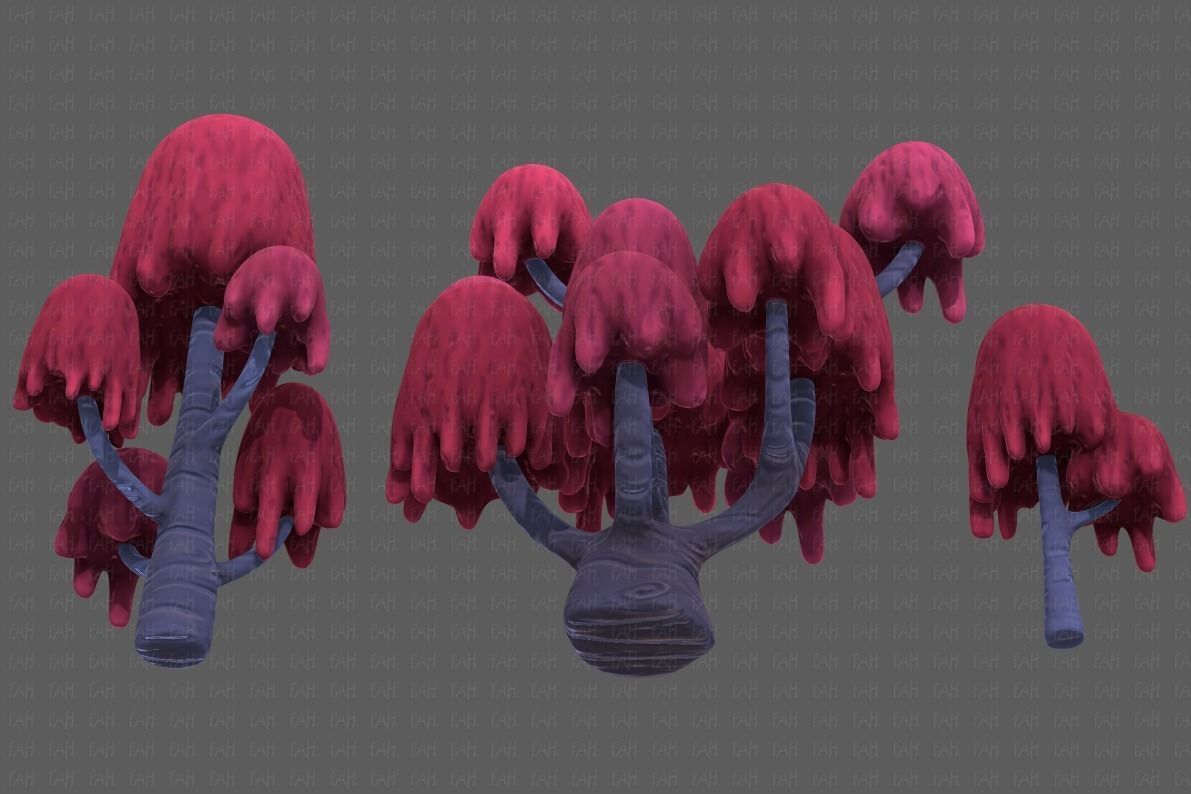 Trees Cartoon V18 Low-poly 3D model_37
