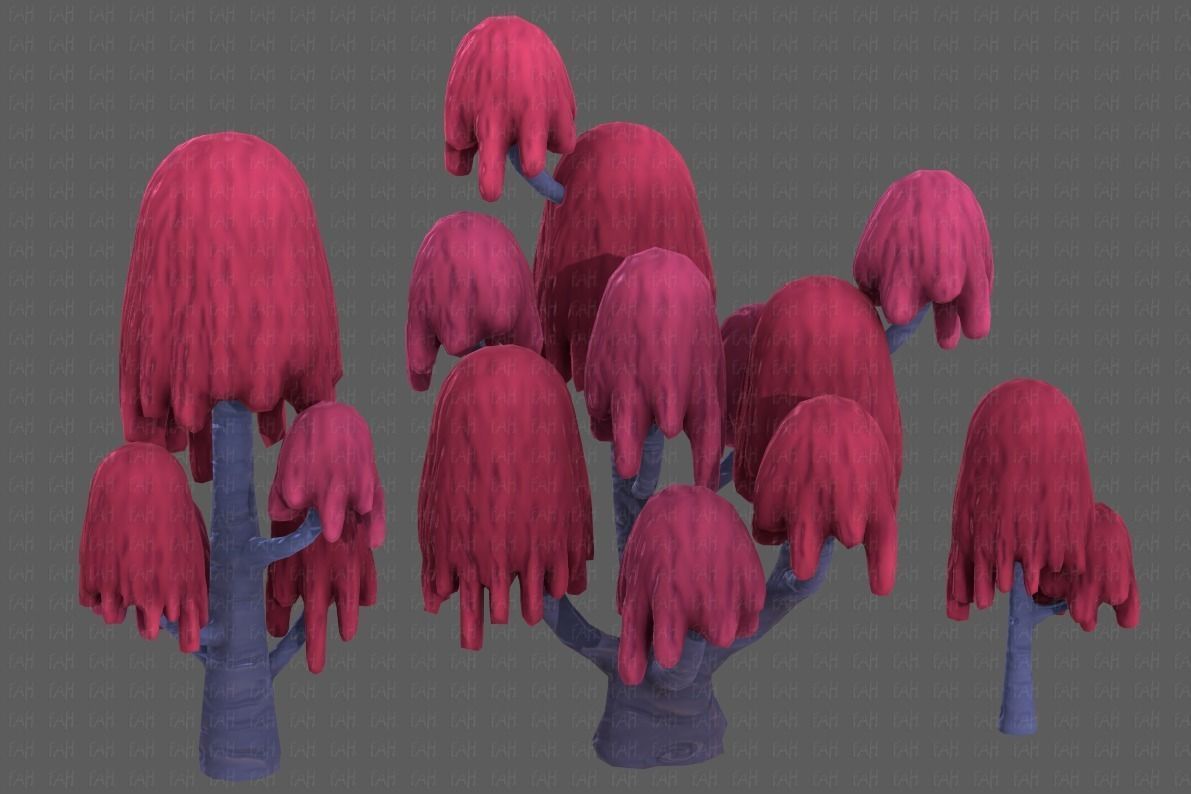 Trees Cartoon V18 Low-poly 3D model_43
