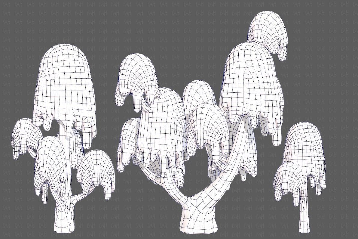 Trees Cartoon V18 Low-poly 3D model_13