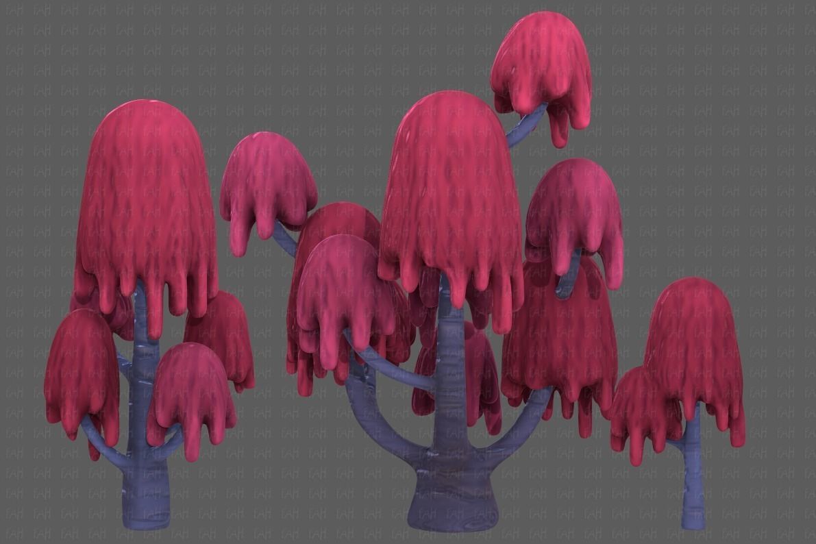 Trees Cartoon V18 Low-poly 3D model_5