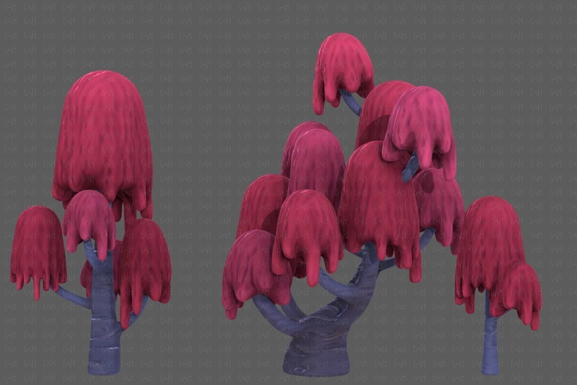 Trees Cartoon V18 Low-poly 3D model_8