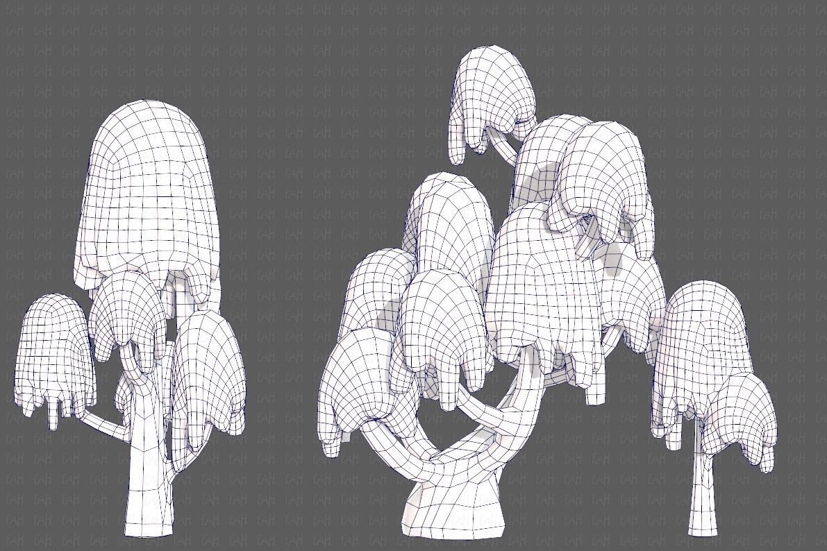 Trees Cartoon V18 Low-poly 3D model_32