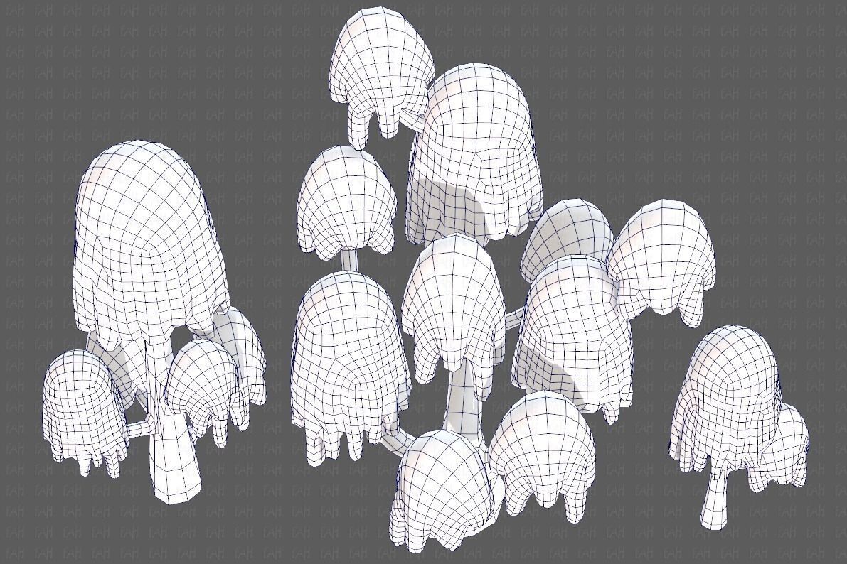 Trees Cartoon V18 Low-poly 3D model_36