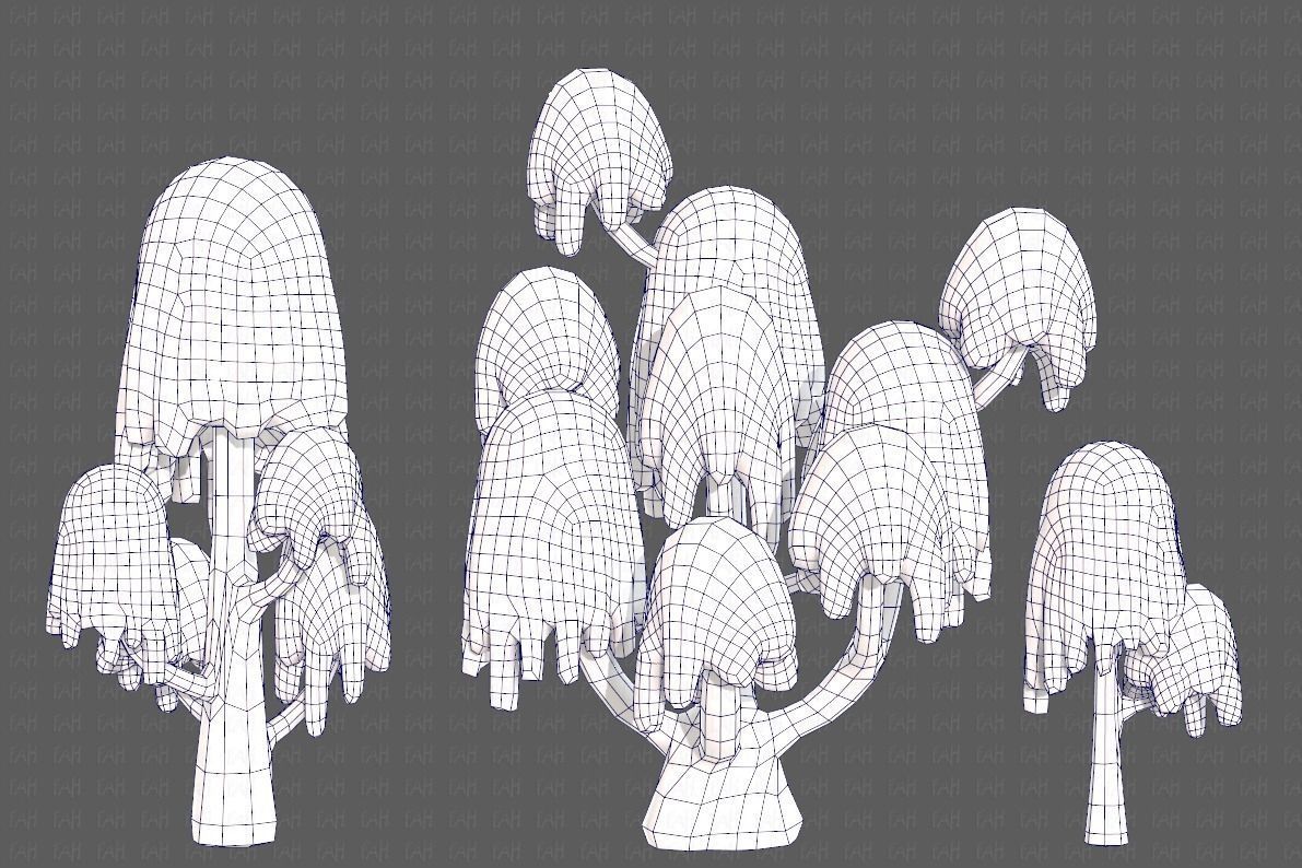 Trees Cartoon V18 Low-poly 3D model_25