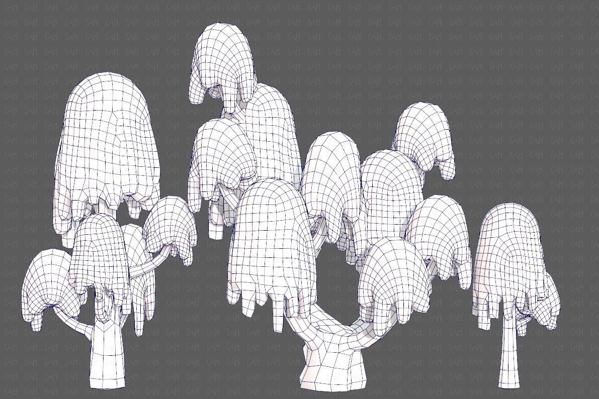 Trees Cartoon V18 Low-poly 3D model_26