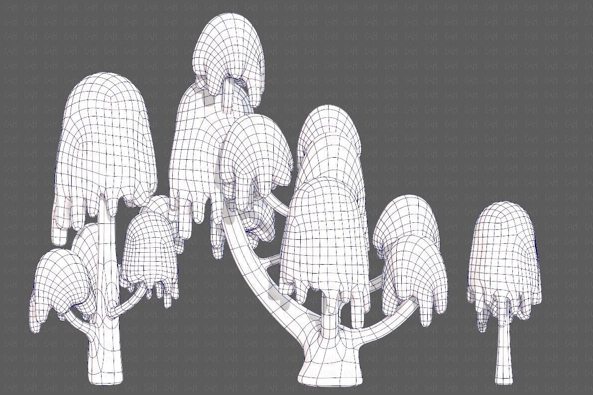 Trees Cartoon V18 Low-poly 3D model_11