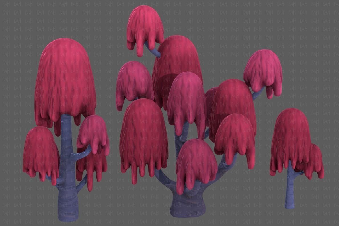 Trees Cartoon V18 Low-poly 3D model_41