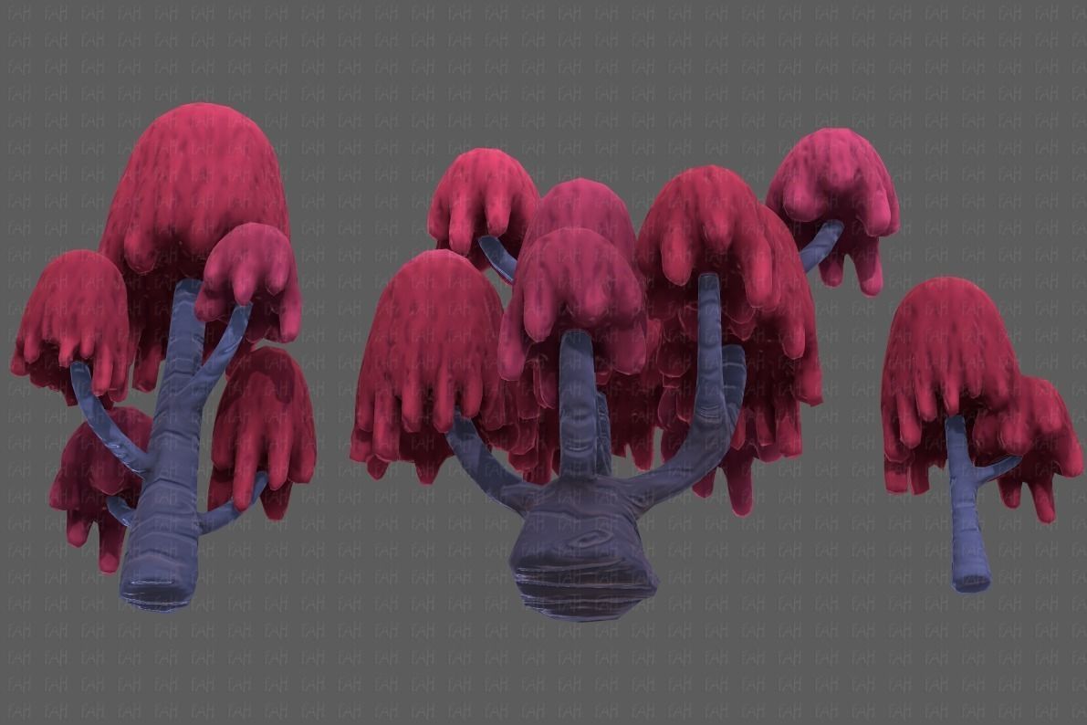 Trees Cartoon V18 Low-poly 3D model_39