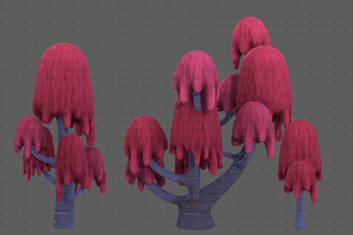 Trees Cartoon V18 Low-poly 3D model_7