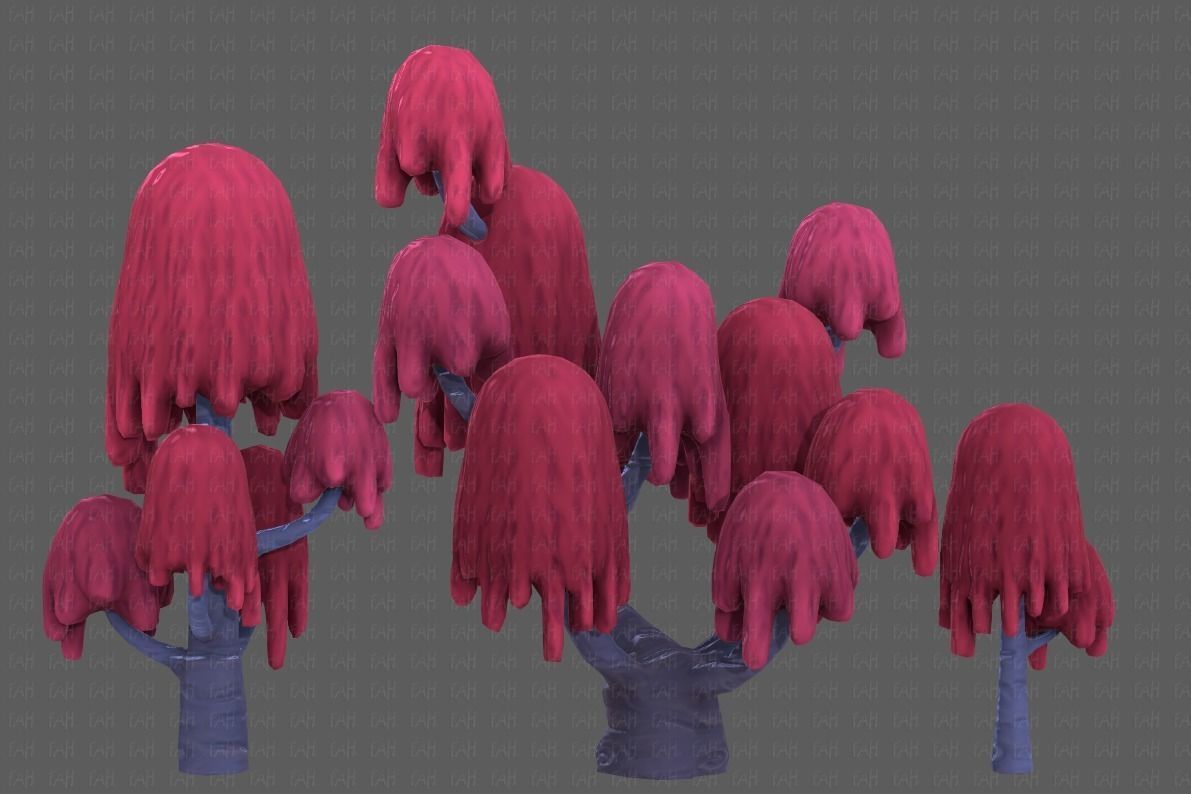 Trees Cartoon V18 Low-poly 3D model_18