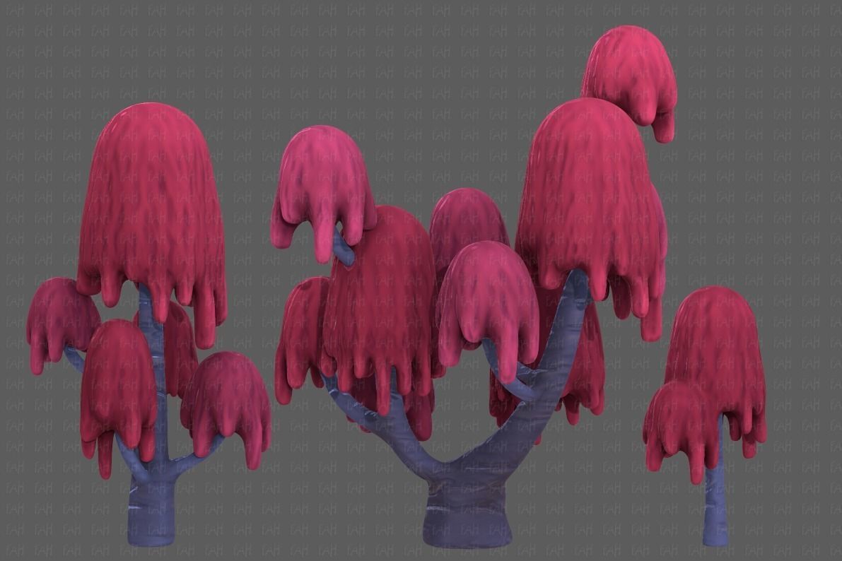 Trees Cartoon V18 Low-poly 3D model_6