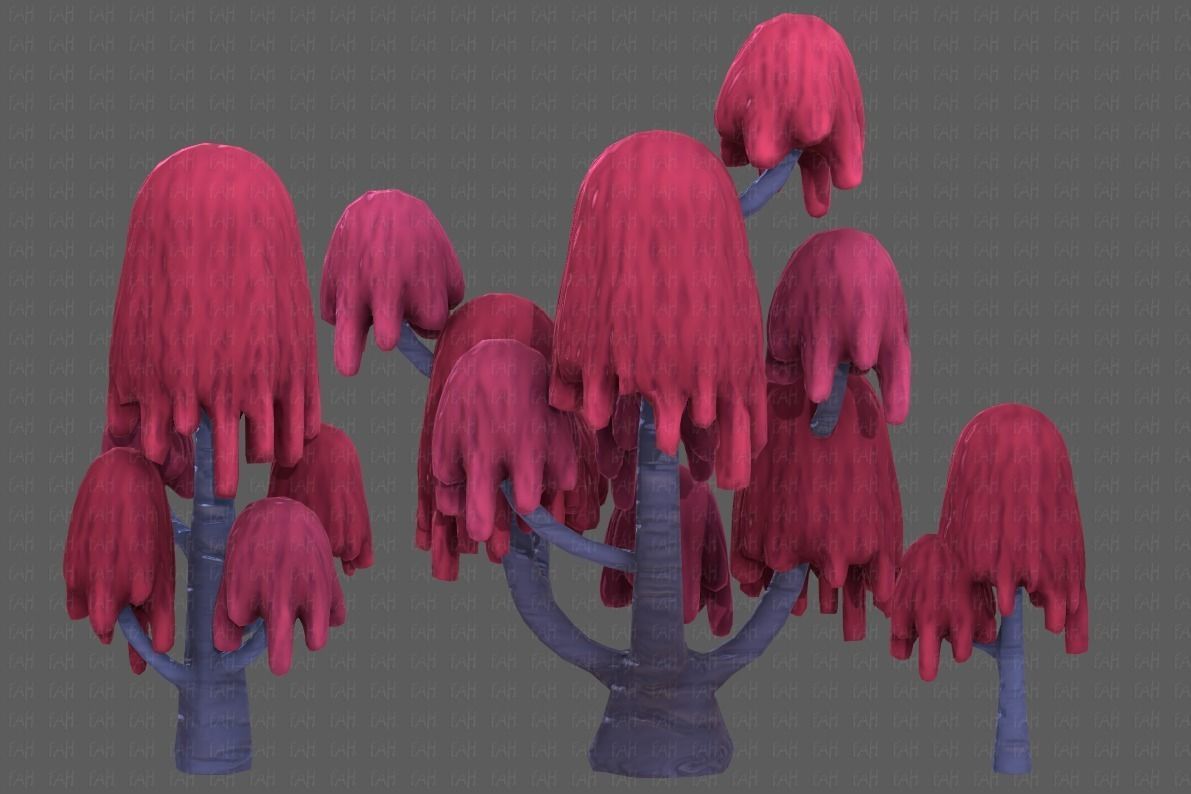 Trees Cartoon V18 Low-poly 3D model_21