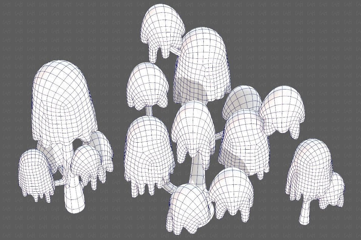 Trees Cartoon V18 Low-poly 3D model_34