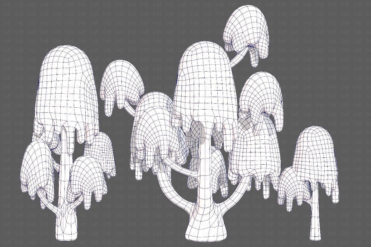 Trees Cartoon V18 Low-poly 3D model_14