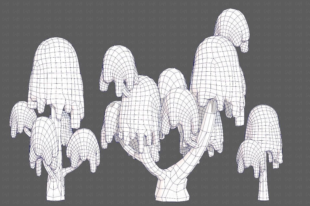 Trees Cartoon V18 Low-poly 3D model_30