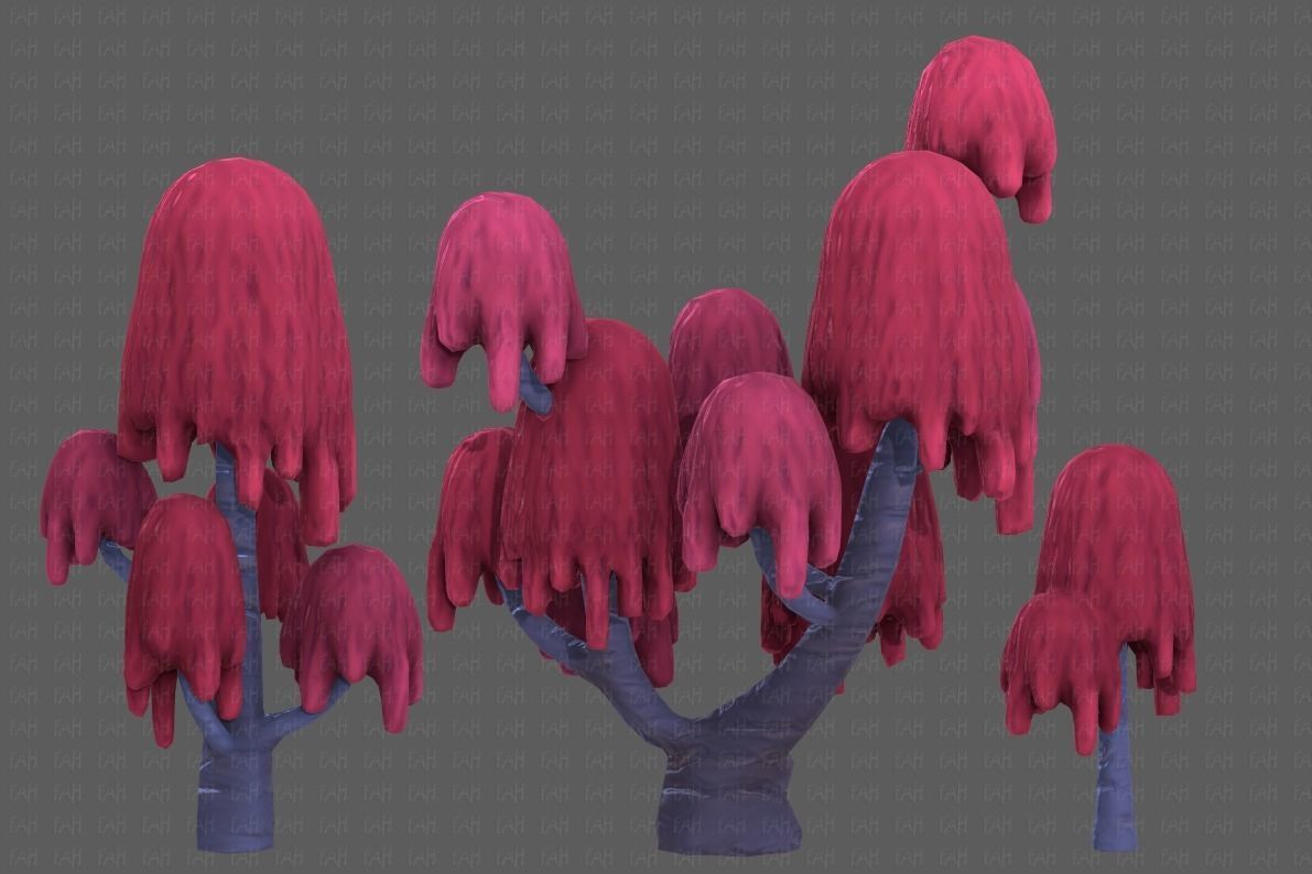 Trees Cartoon V18 Low-poly 3D model_22