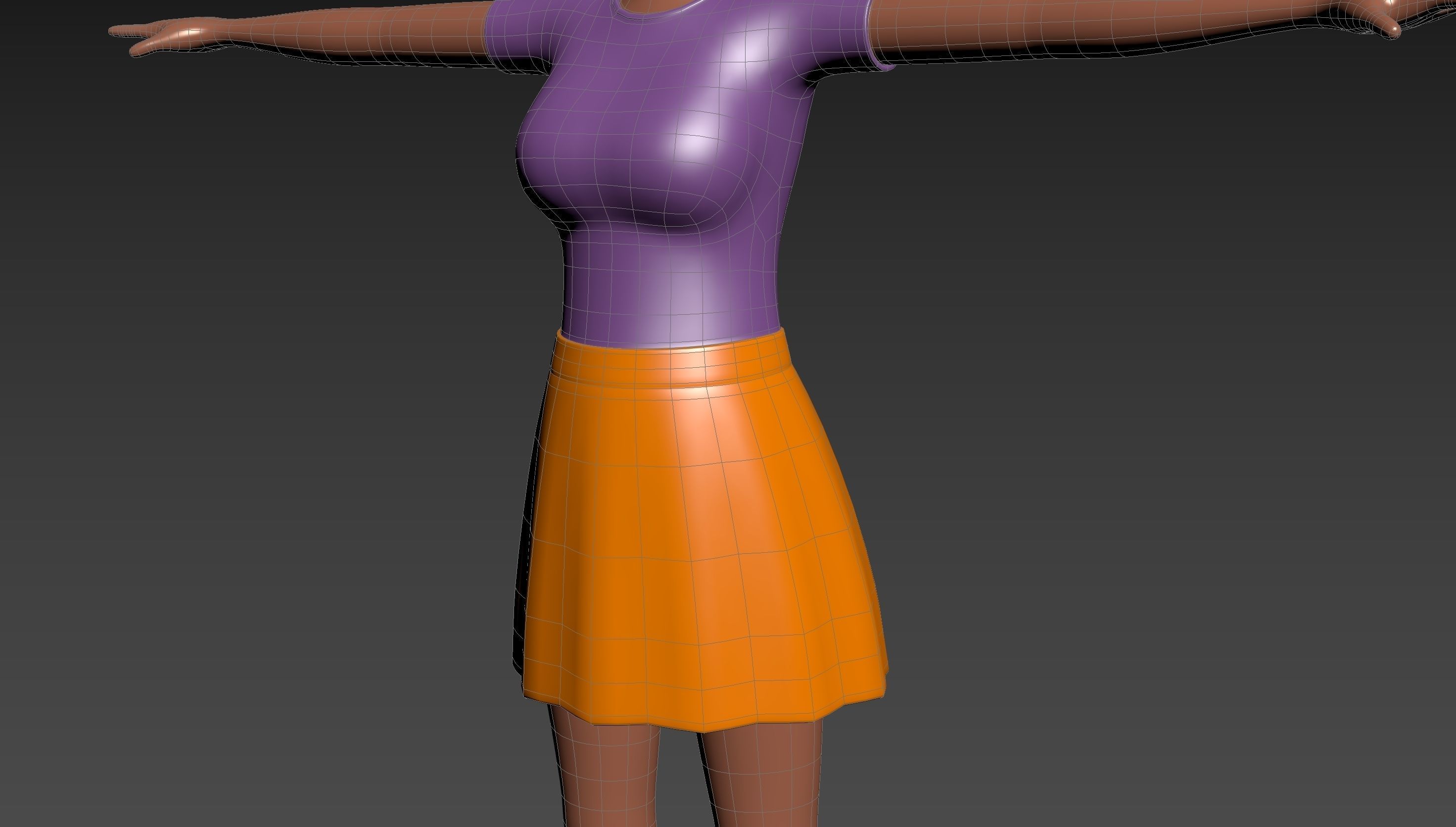 CartoonGirl033 Black Girl 3D model_25