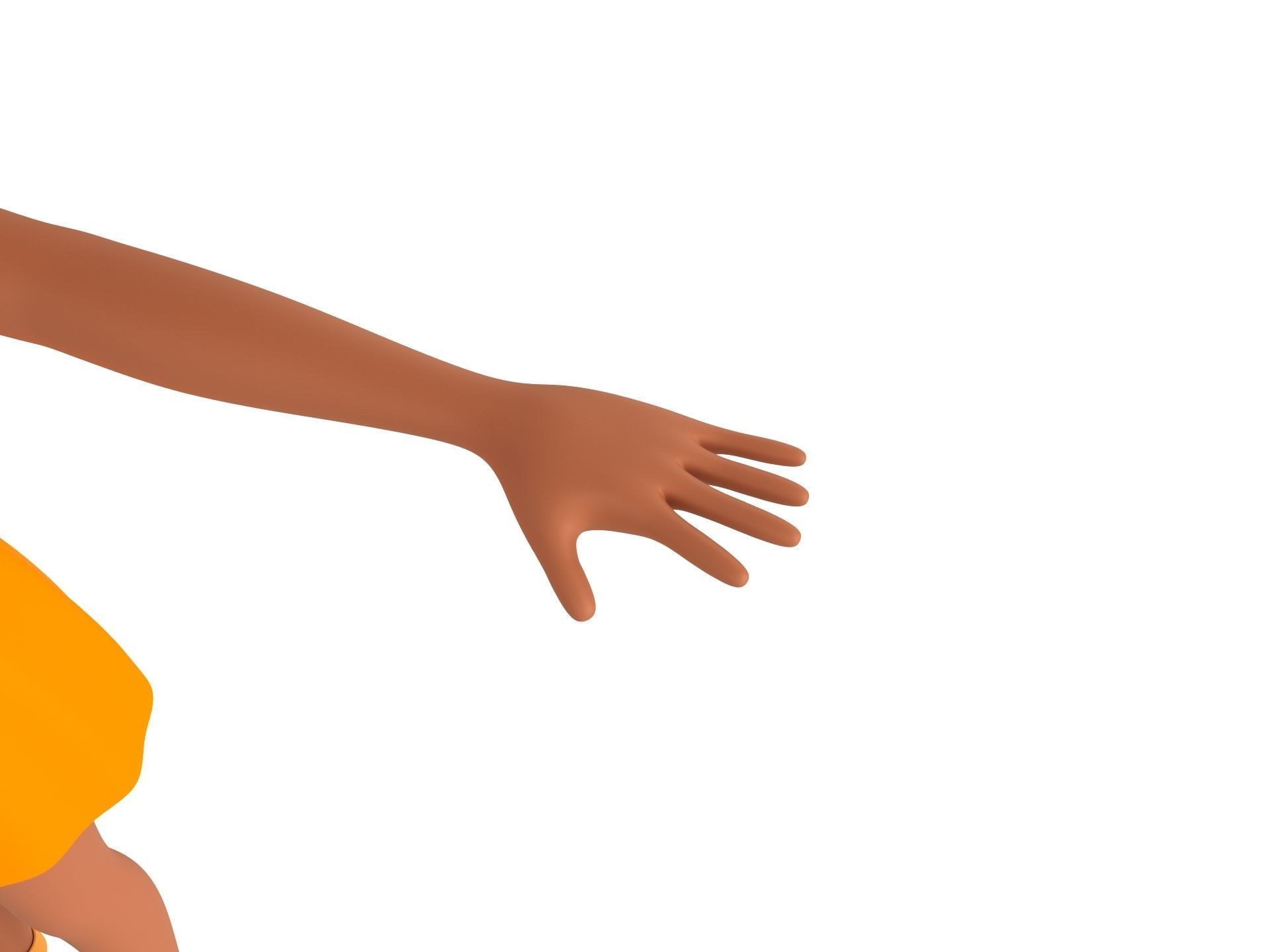 CartoonGirl033 Black Girl 3D model_8