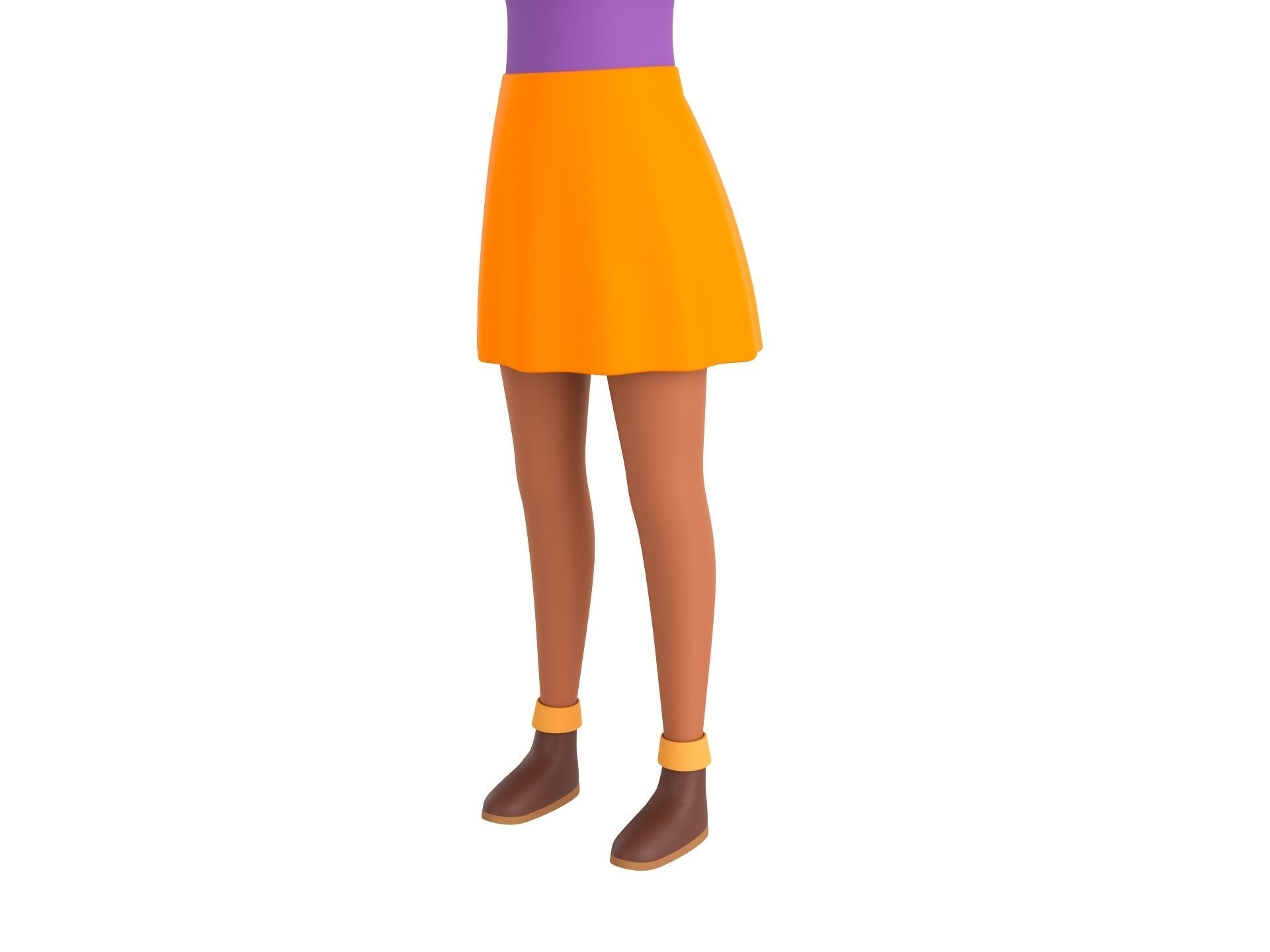 CartoonGirl033 Black Girl 3D model_6
