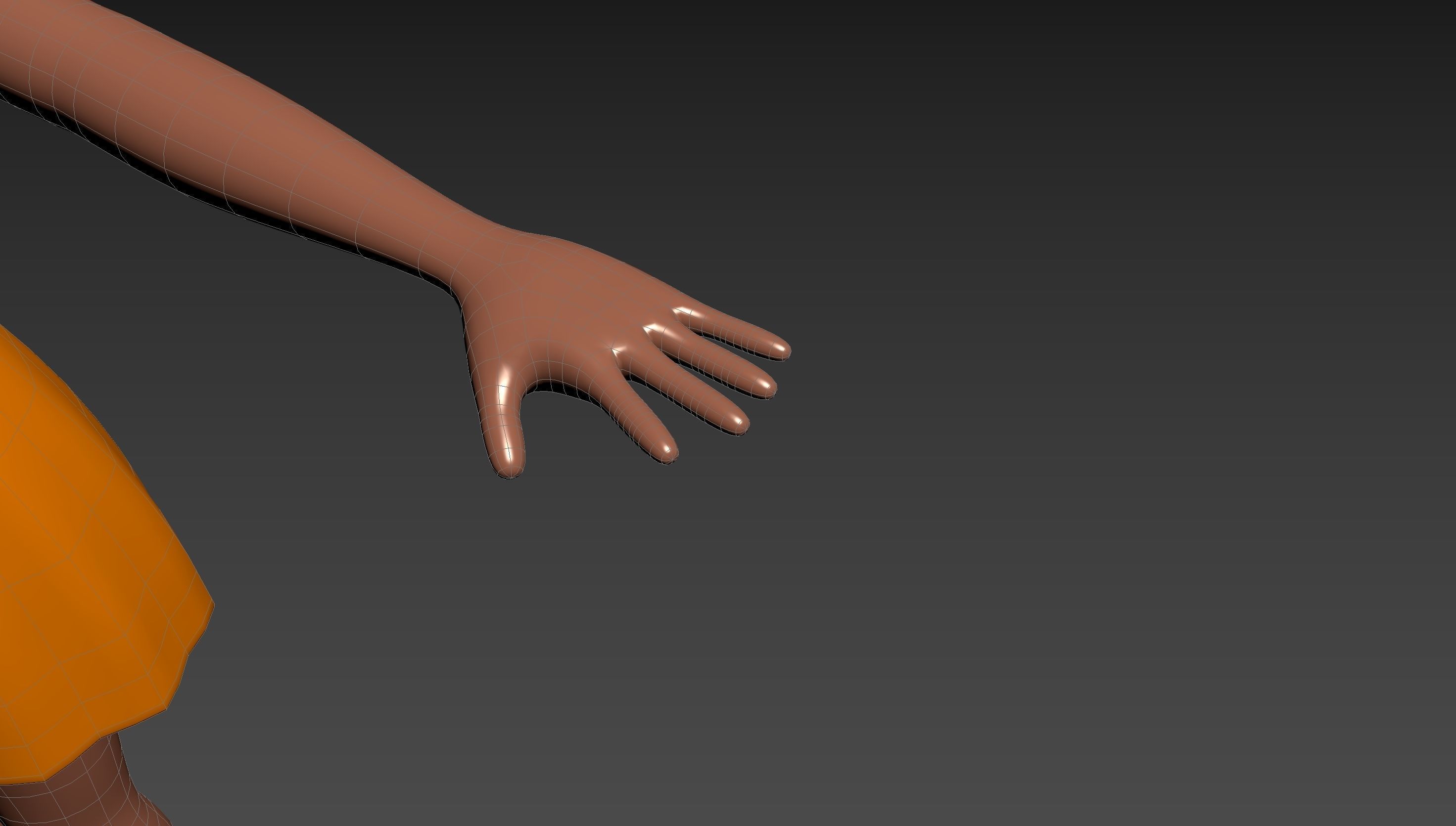 CartoonGirl033 Black Girl 3D model_26