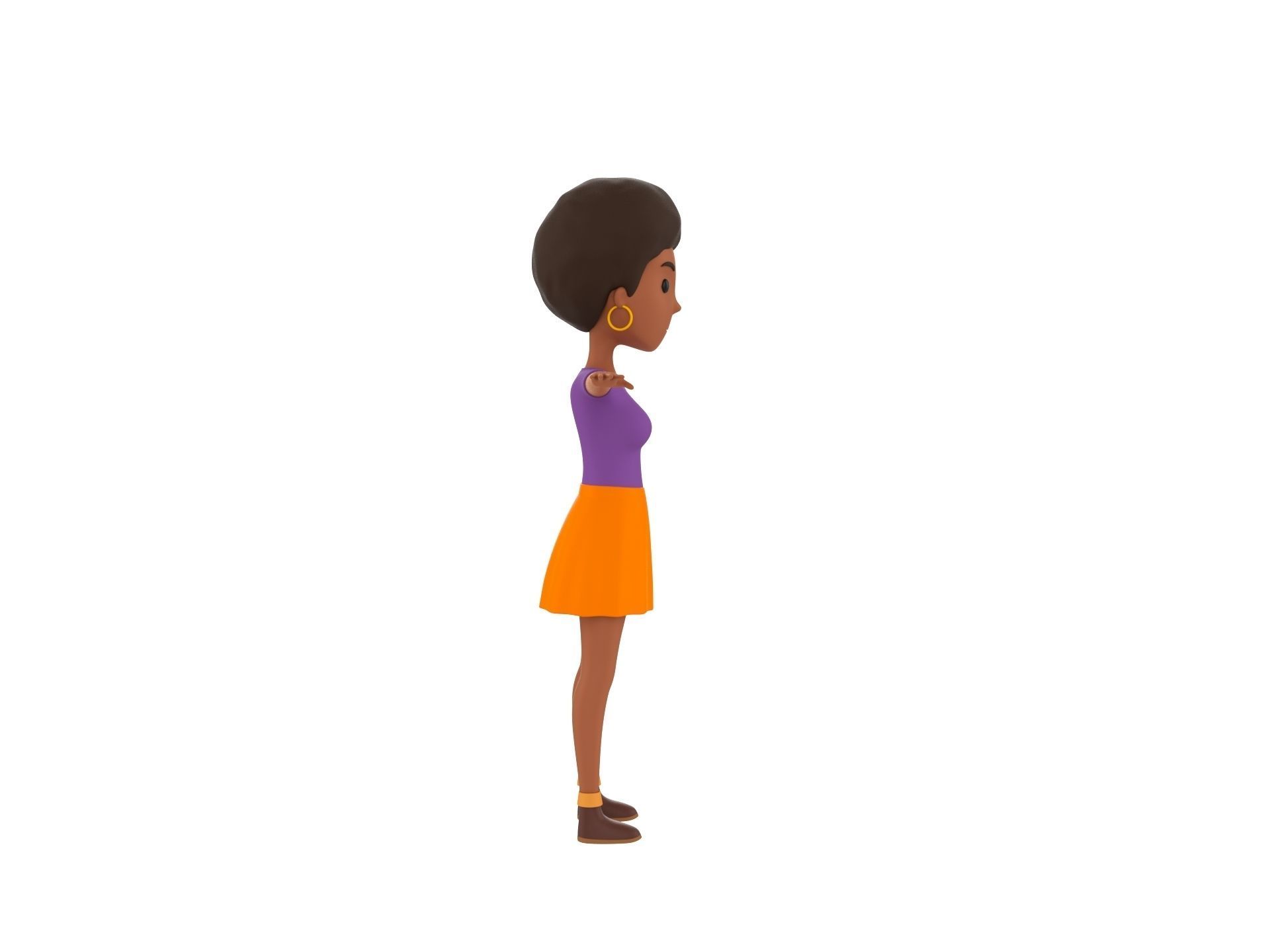 CartoonGirl033 Black Girl 3D model_3