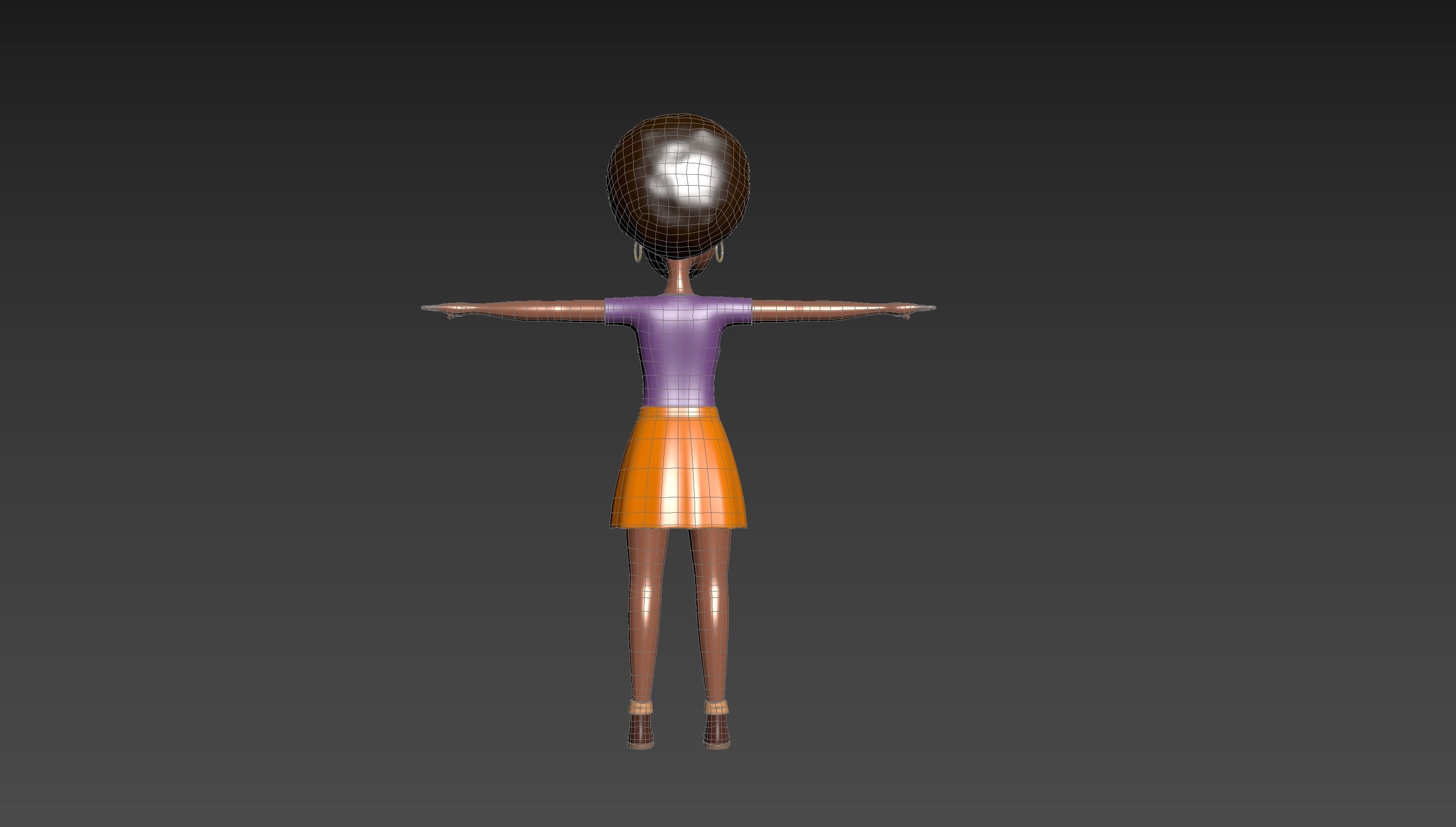 CartoonGirl033 Black Girl 3D model_18