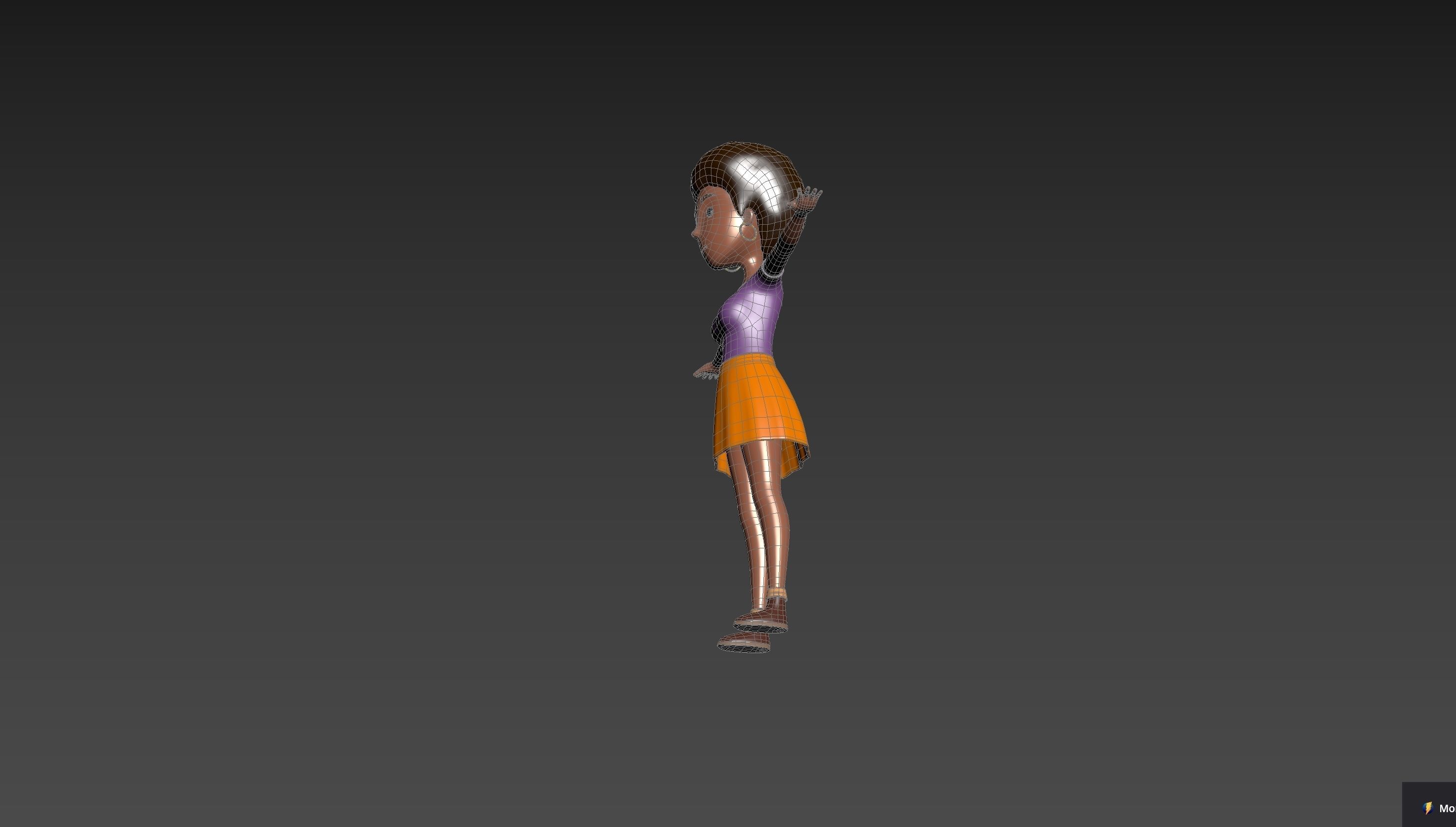 CartoonGirl033 Black Girl 3D model_22
