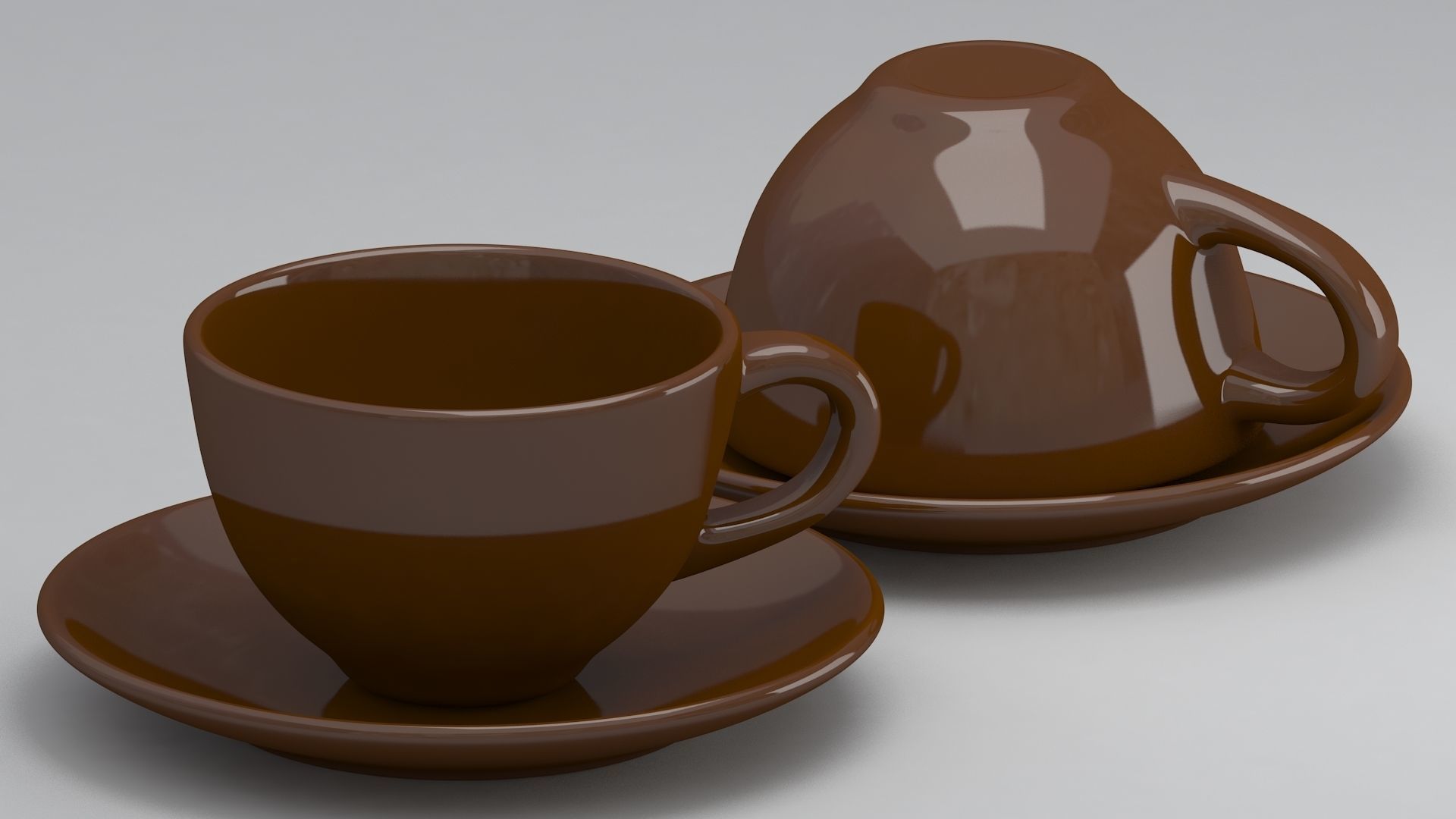 Coffee Cup brown 3D model_3