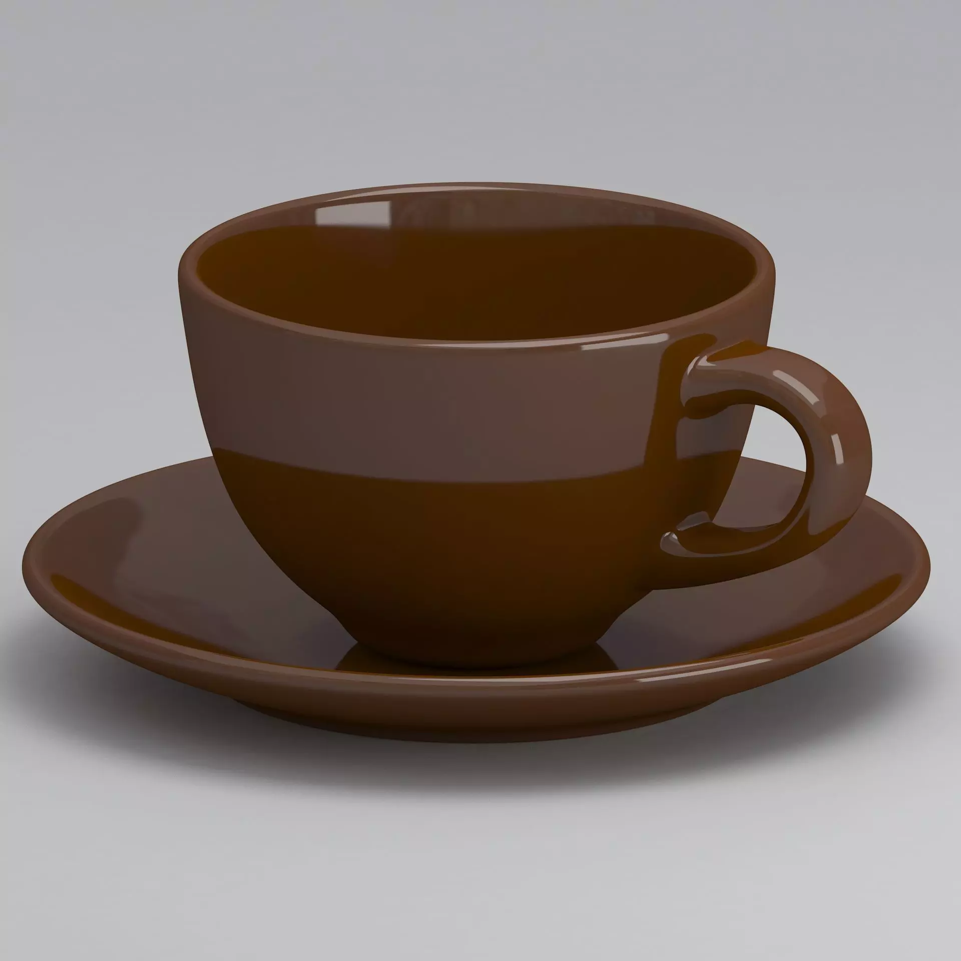 Coffee Cup brown 3D model_0
