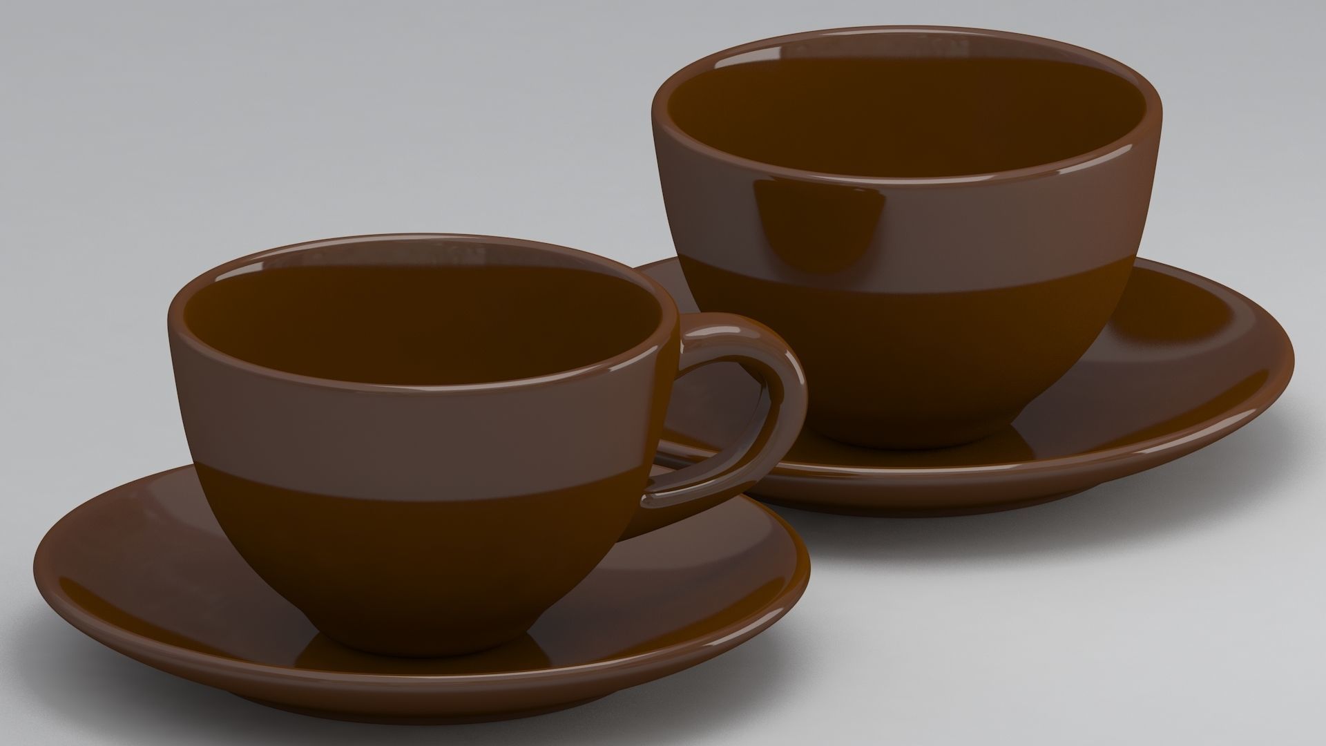 Coffee Cup brown 3D model_2