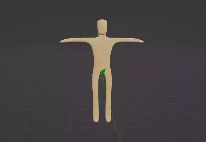 Naked human with a leaf Free 3D model