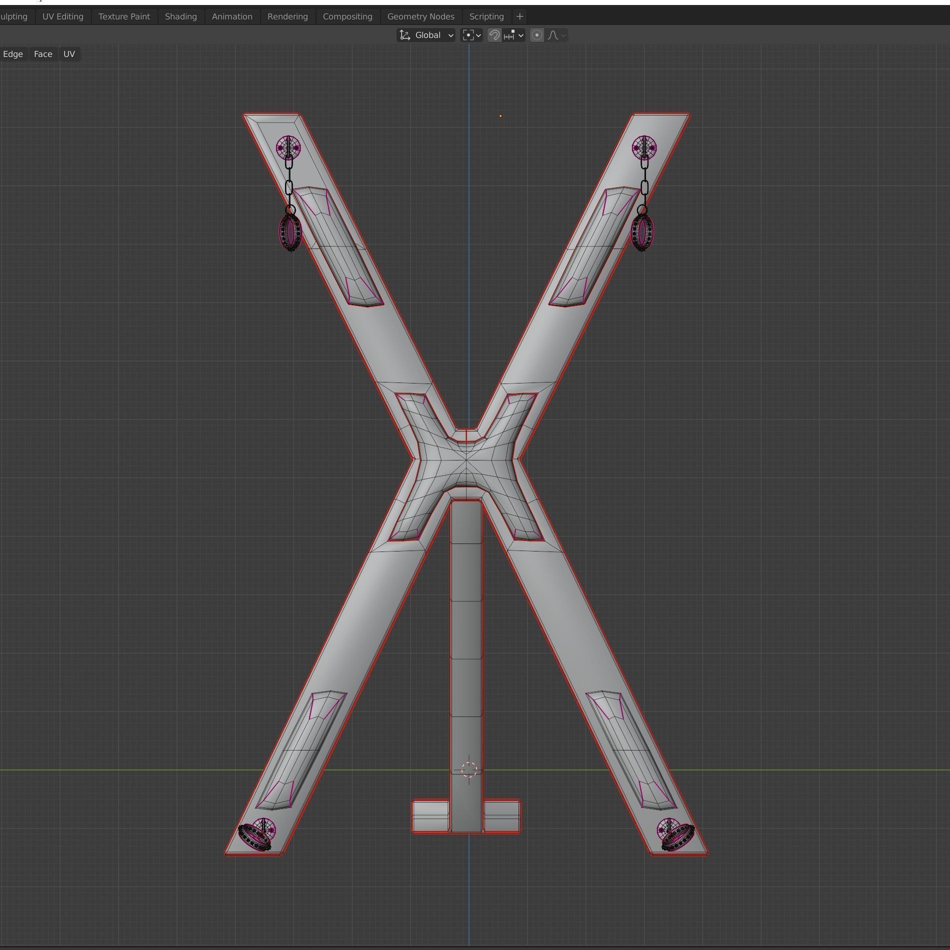 BDSM NSFW Bondage Cross Restraint Pillory Slave Sex Toy Low-poly 3D model_4