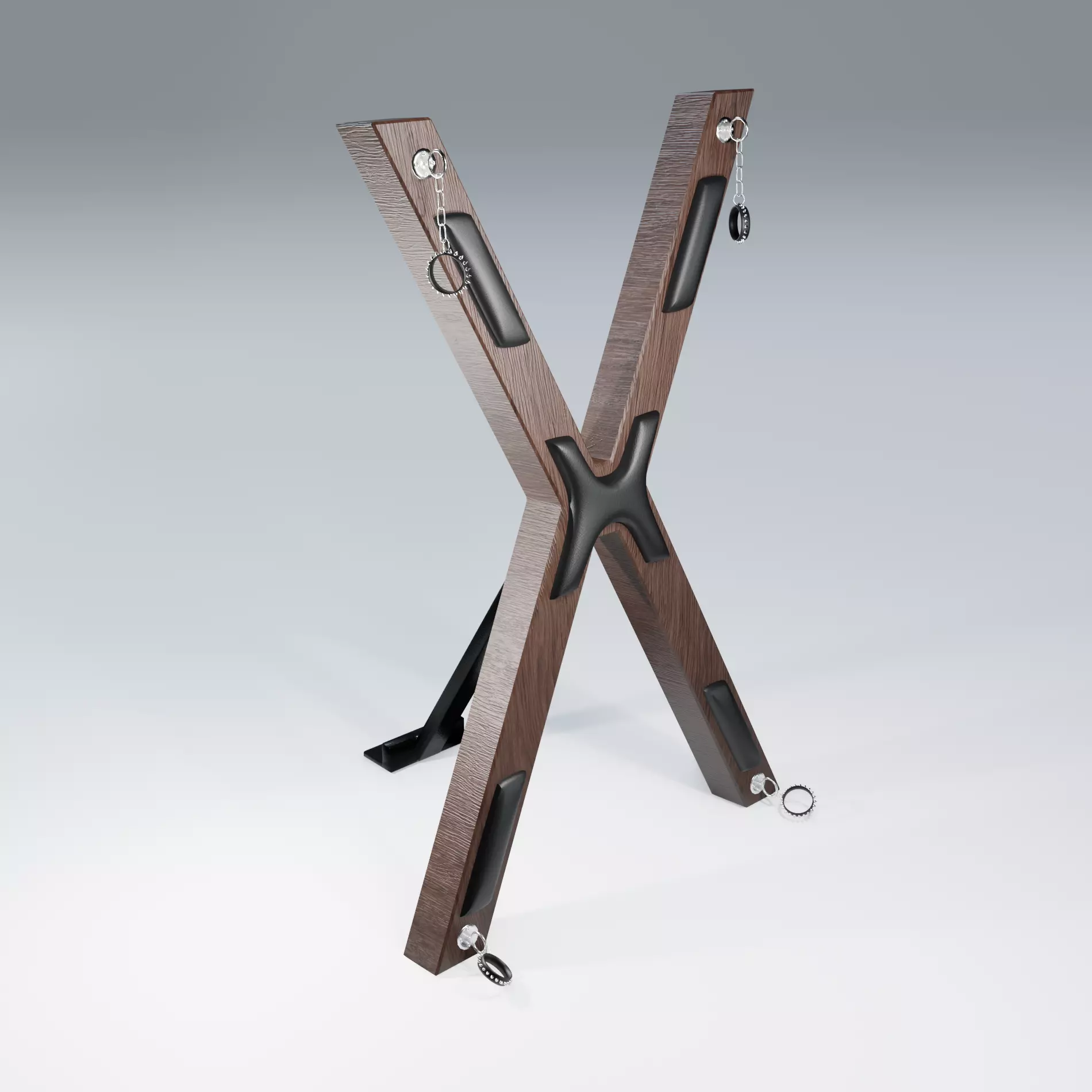 BDSM NSFW Bondage Cross Restraint Pillory Slave Sex Toy Low-poly 3D model_0