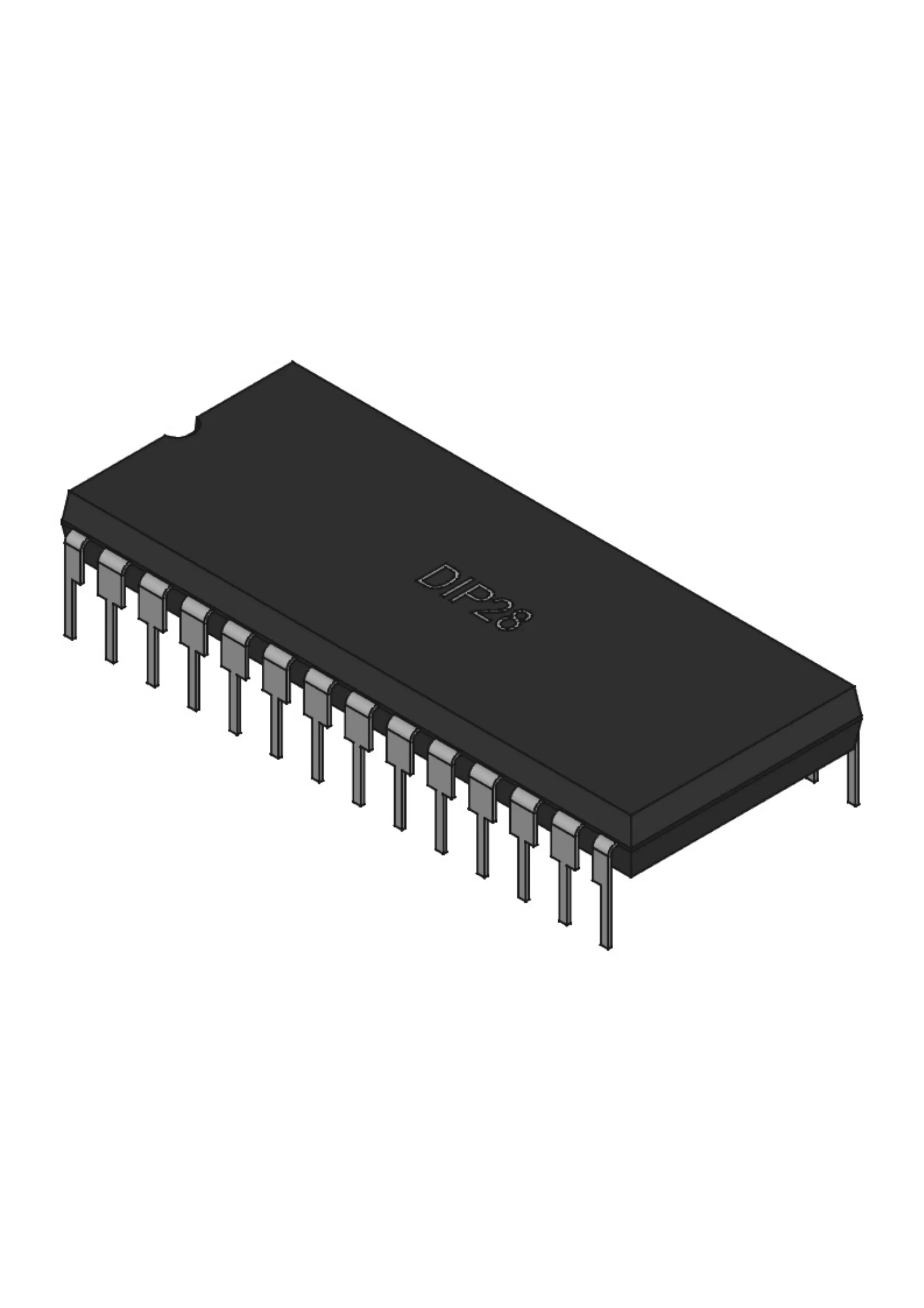 DIP28 600mils IC case 3D model_0
