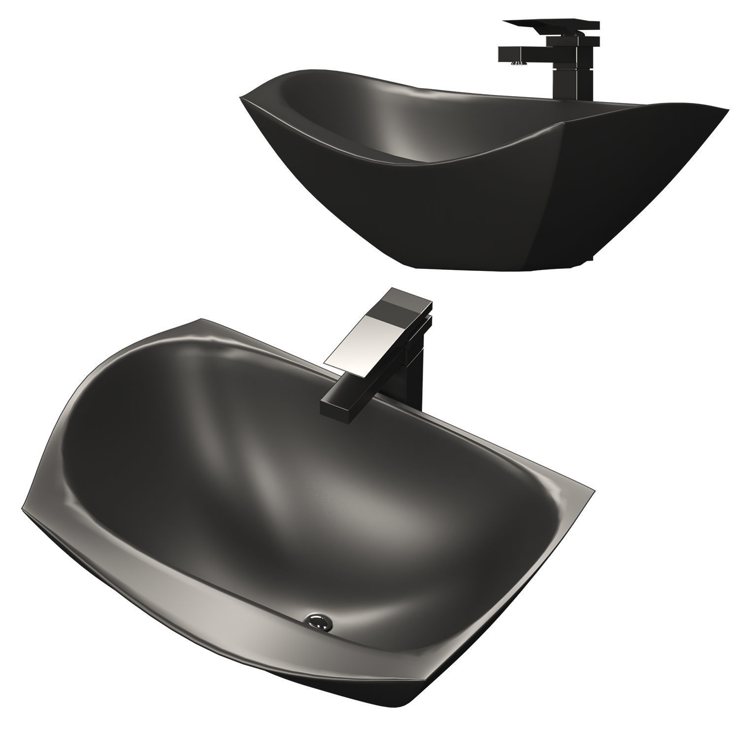 Black Wash basin 3D model_3