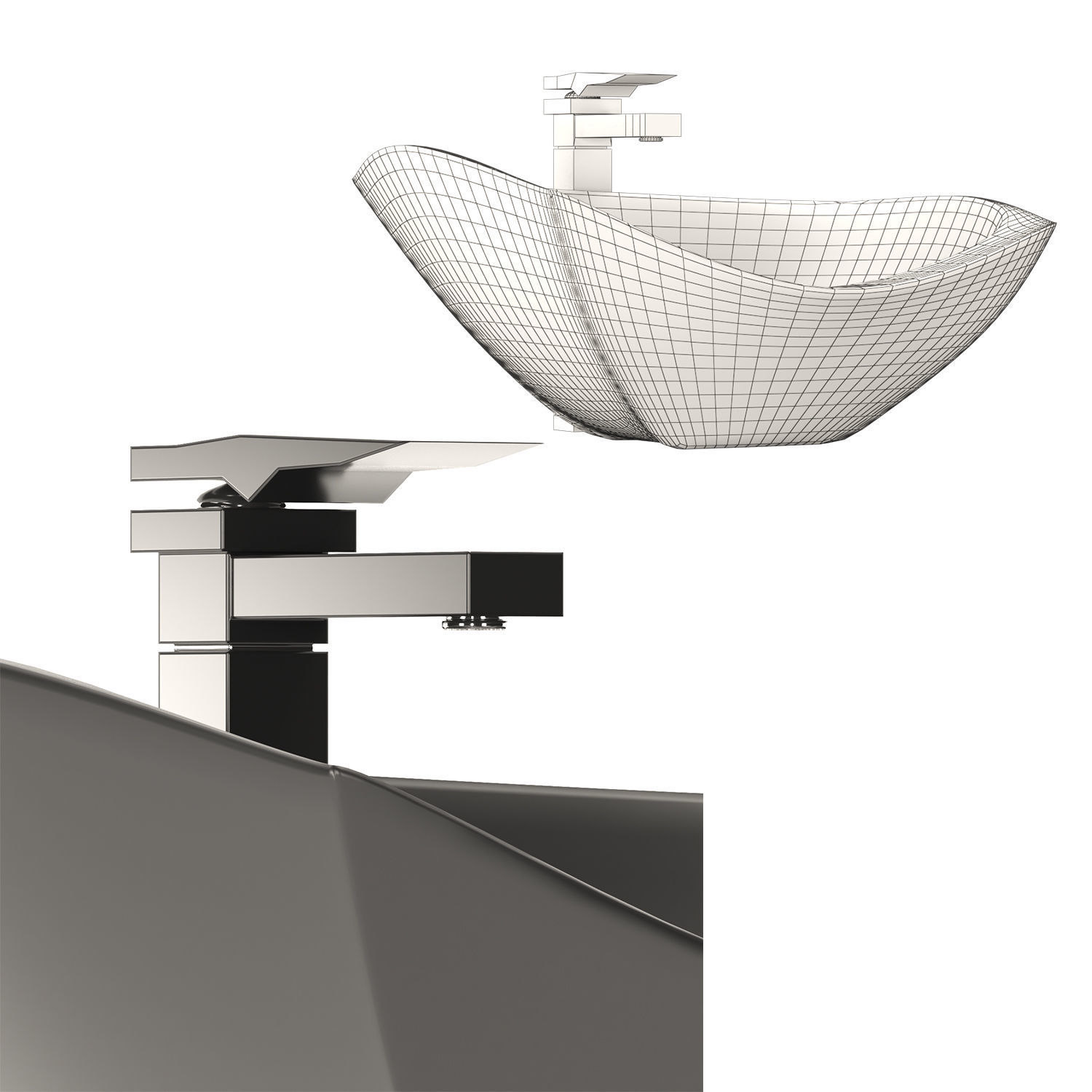 Black Wash basin 3D model_1