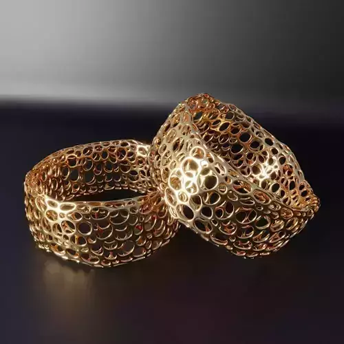 3D Printable Voronoi Double Shell rings