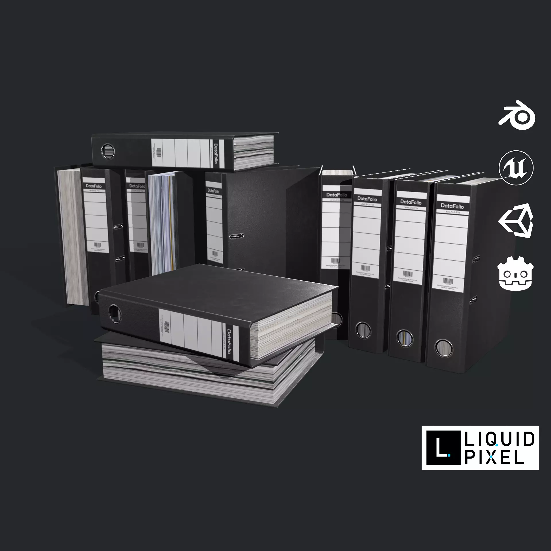 Ring Binder Folder Low-poly 3D model_0