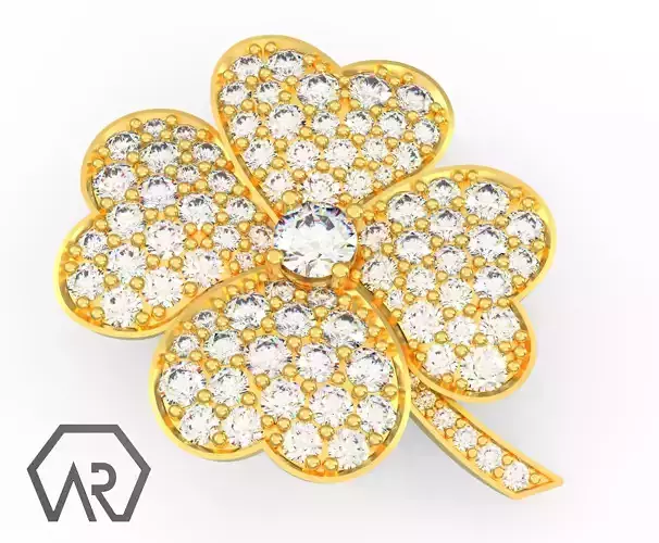 Flower brooch 3d print model D21