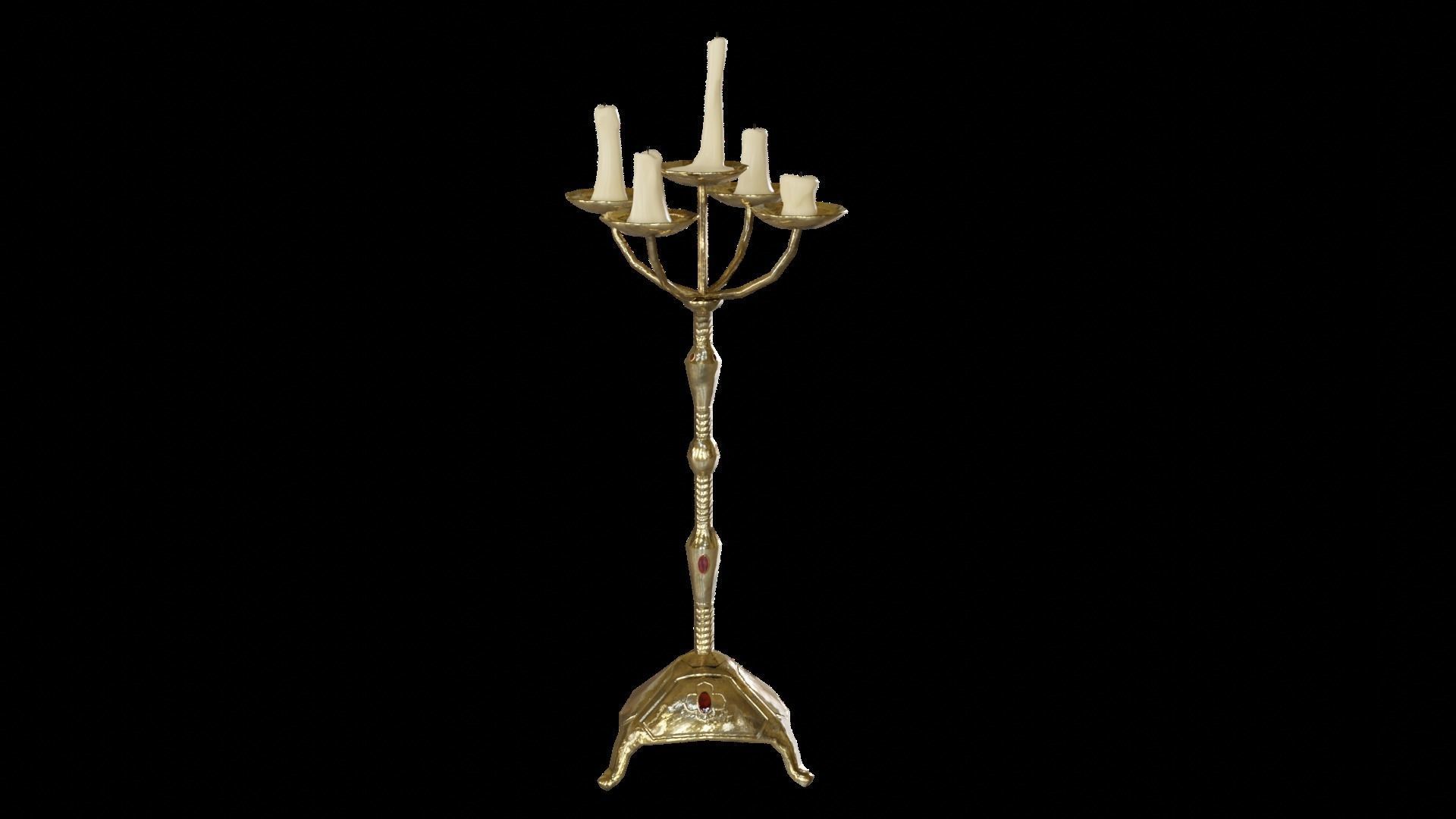 Renaissance Lights Candleholder Chandelier Low-poly 3D model_4