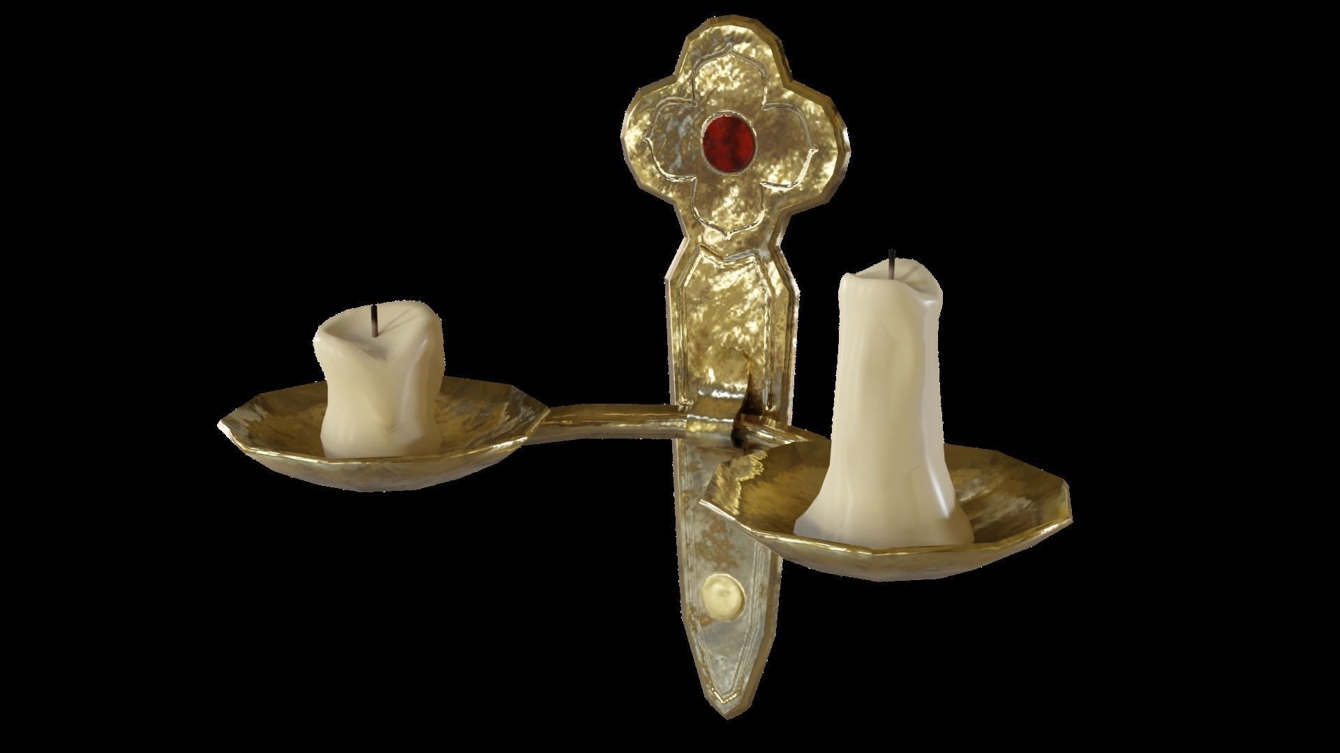 Renaissance Lights Candleholder Chandelier Low-poly 3D model_6
