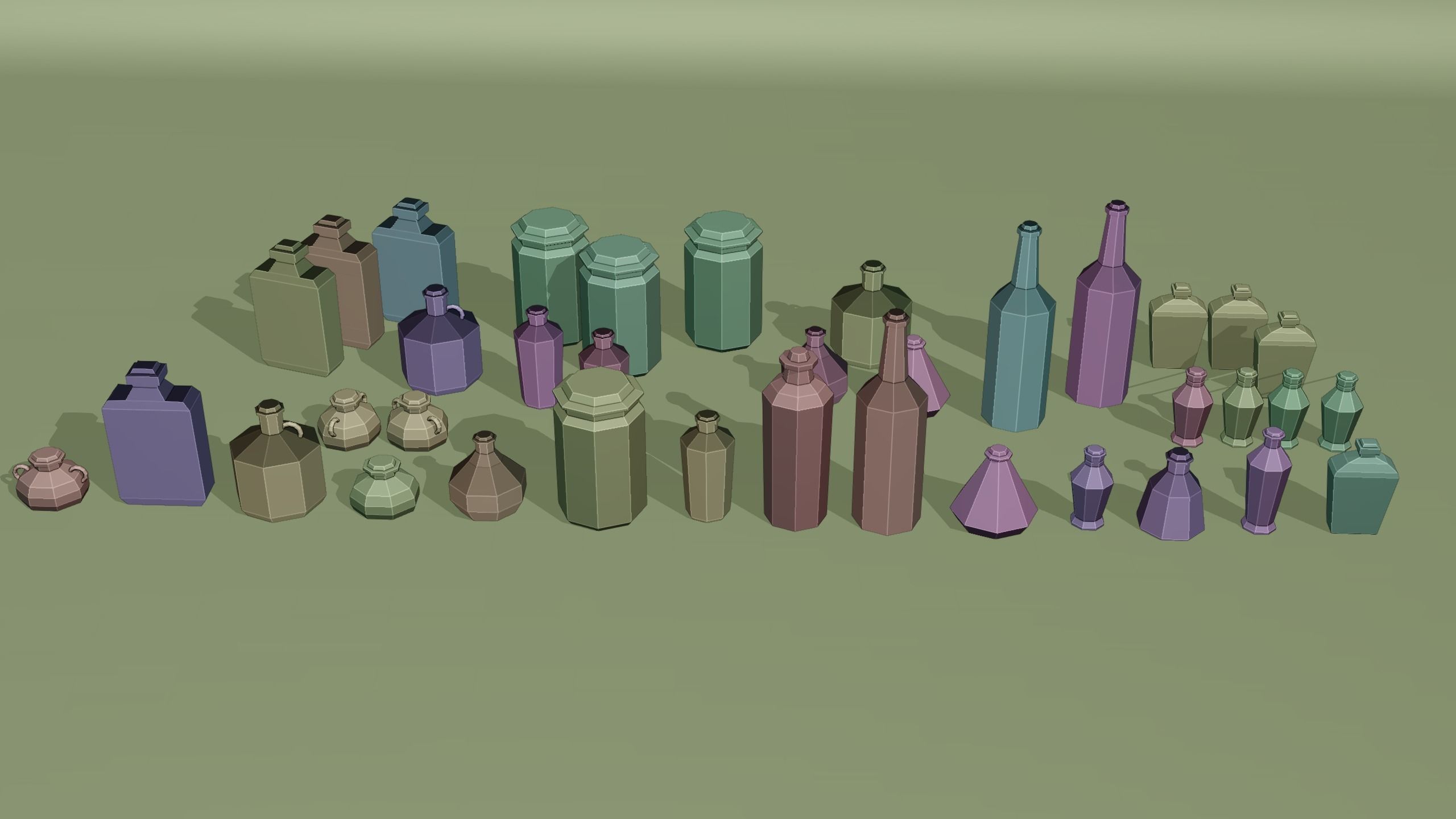 Low Poly Potion Bottles Low-poly 3D model_6