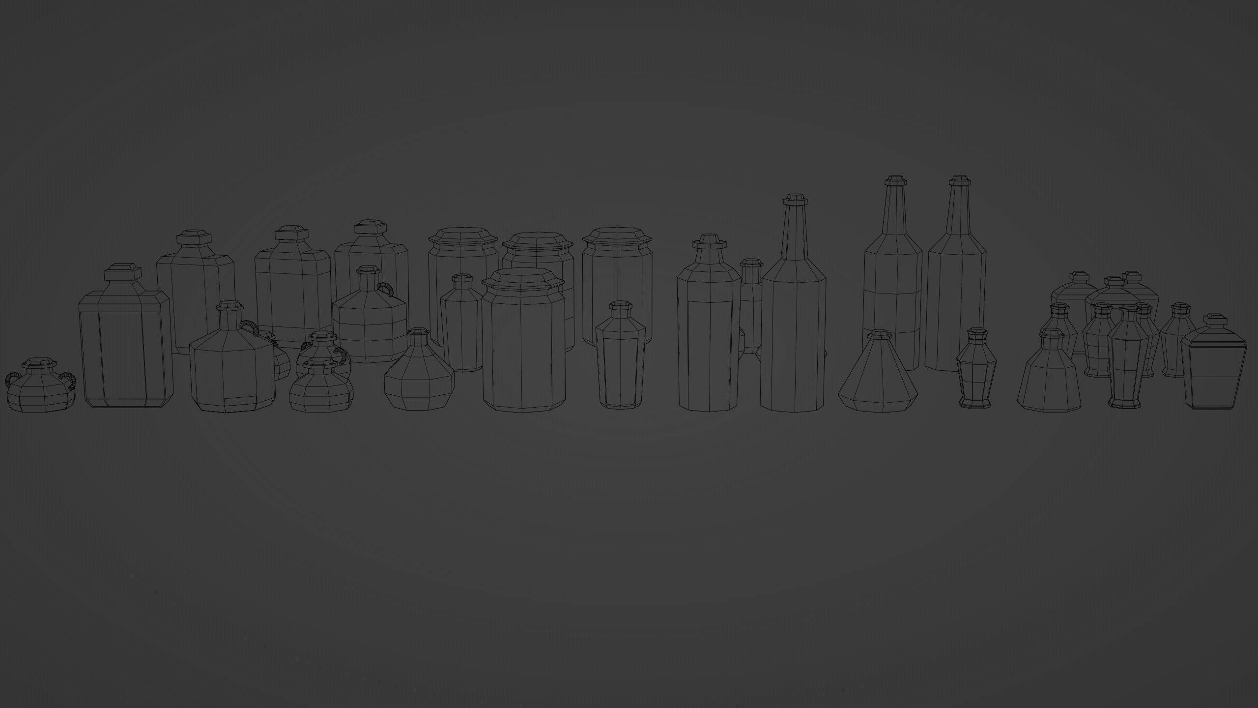 Low Poly Potion Bottles Low-poly 3D model_7