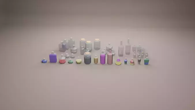 Low Poly Potion Bottles Low-poly 3D model